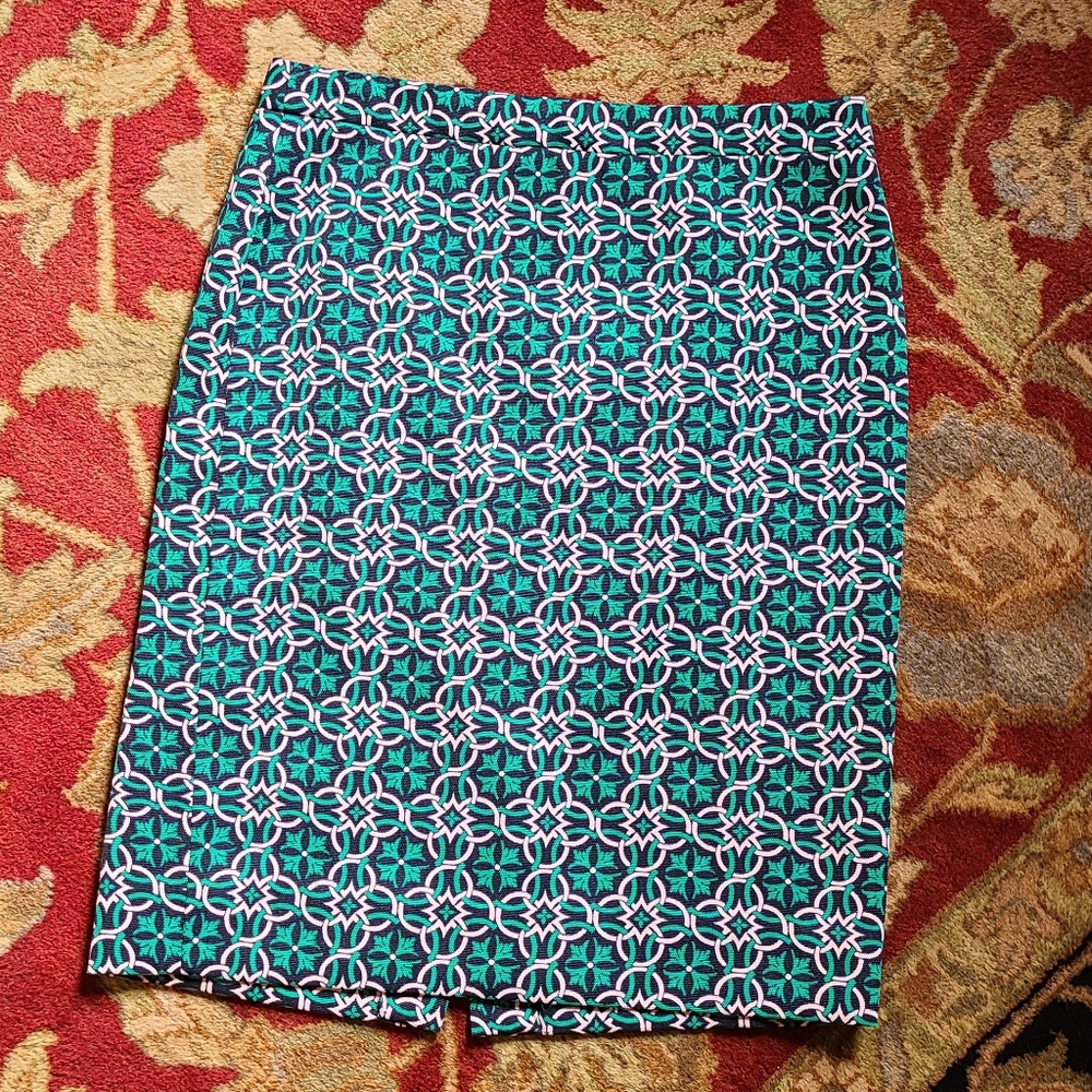 J crew geometric pencil skirt